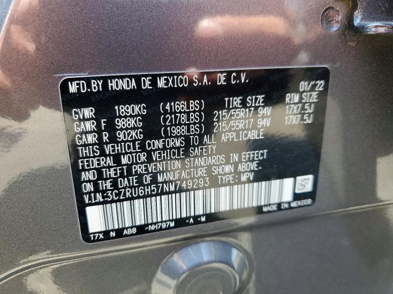 2022 HONDA HR-V EX 14