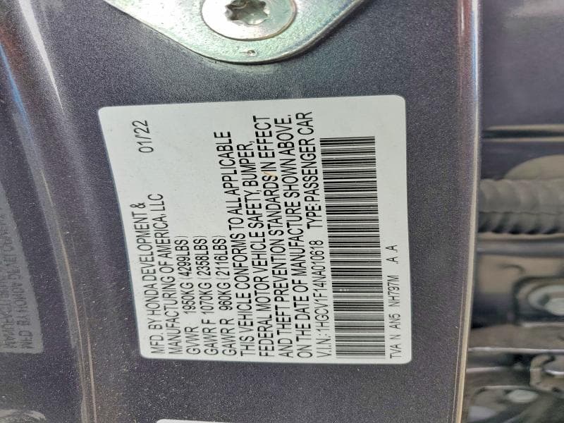 2022 HONDA ACCORD LX LX 12