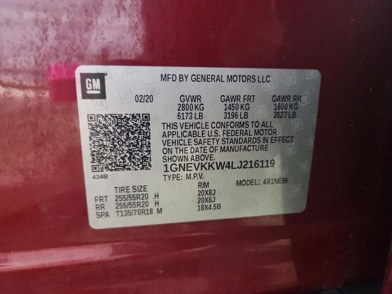 2020 CHEVROLET TRAVERSE PREMIER PREMIER 13