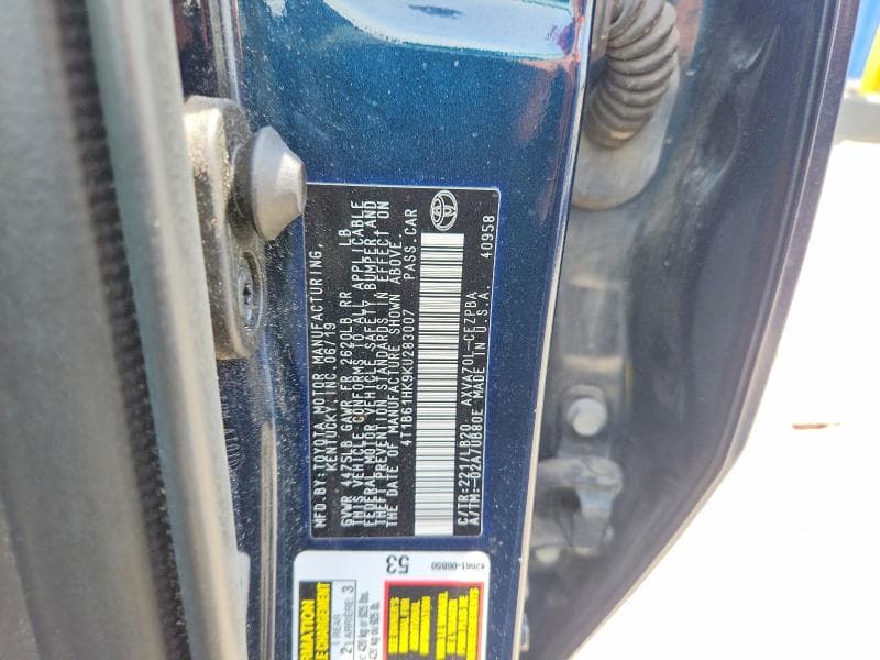 2019 TOYOTA CAMRY XSE XSE 12