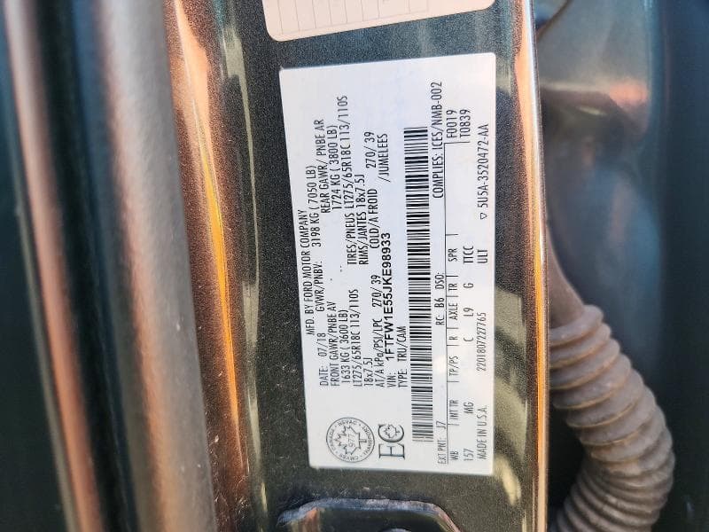 2018 FORD F150 SUPERCREW SUPERCREW 12