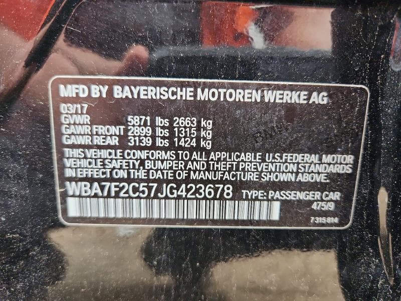 2018 BMW 750 XI XI 12