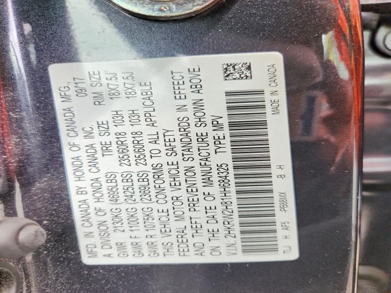 2017 HONDA CR-V EXL 13
