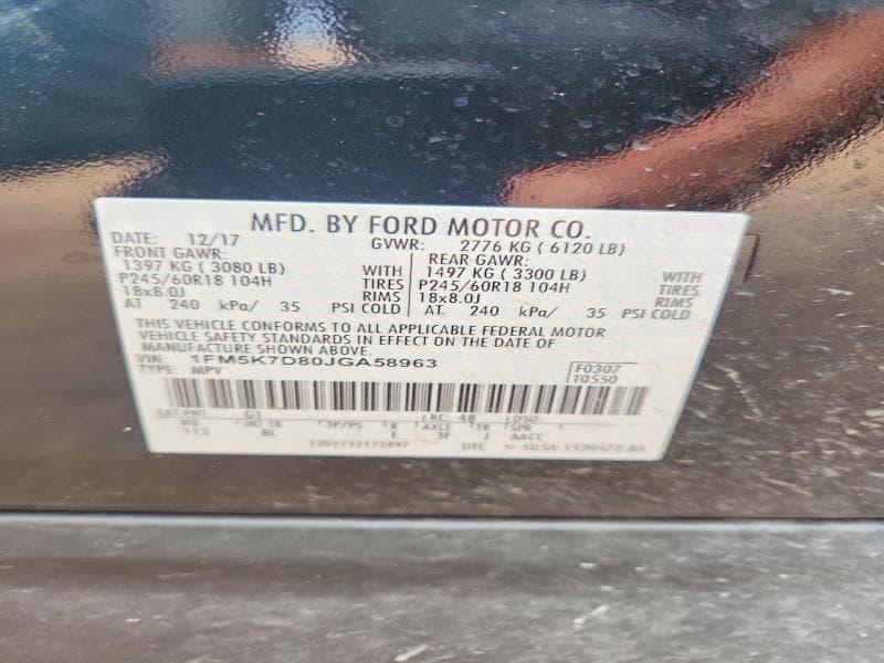 2018 FORD EXPLORER XLT 13