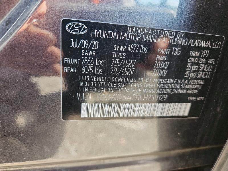 2020 HYUNDAI SANTA FE SE 12