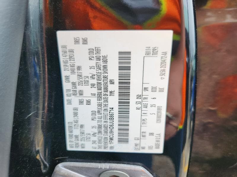 2018 FORD ESCAPE SEL 12
