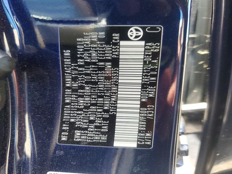 2022 TOYOTA COROLLA LE 13