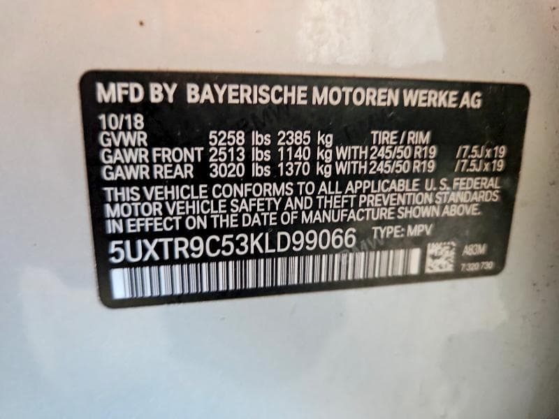2019 BMW X3 XDRIVE30I XDRIVE30I 13