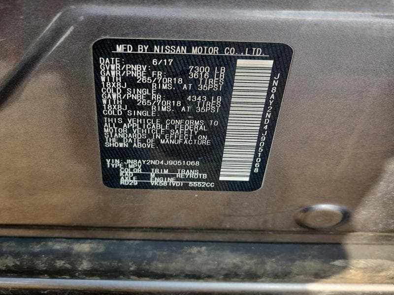 2018 NISSAN ARMADA SV 13