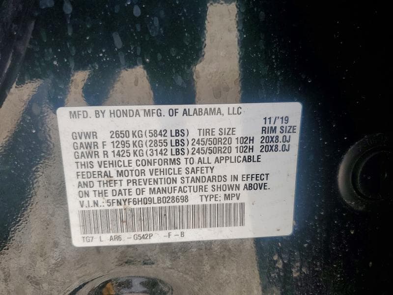 2020 HONDA PILOT ELITE 13