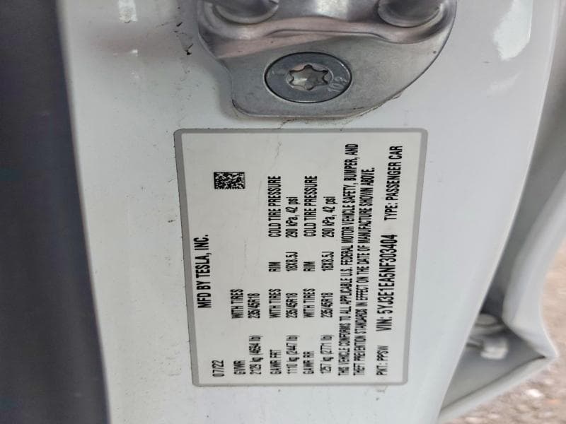 2022 TESLA MODEL 3 12