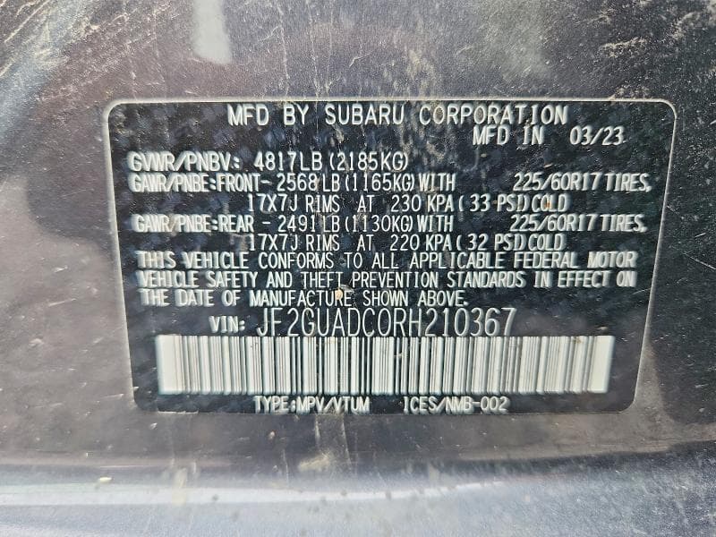 2024 SUBARU CROSSTREK PREMIUM PREMIUM 12