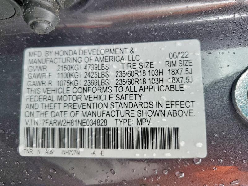 2022 HONDA CR-V EXL 13