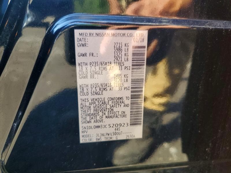 2018 INFINITI QX60 BASE BASE 14