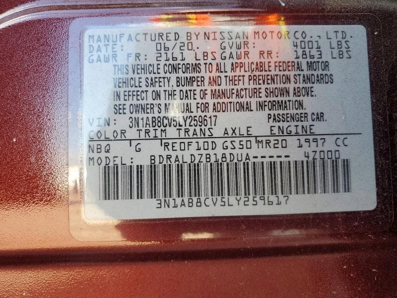 2020 NISSAN SENTRA SV 13