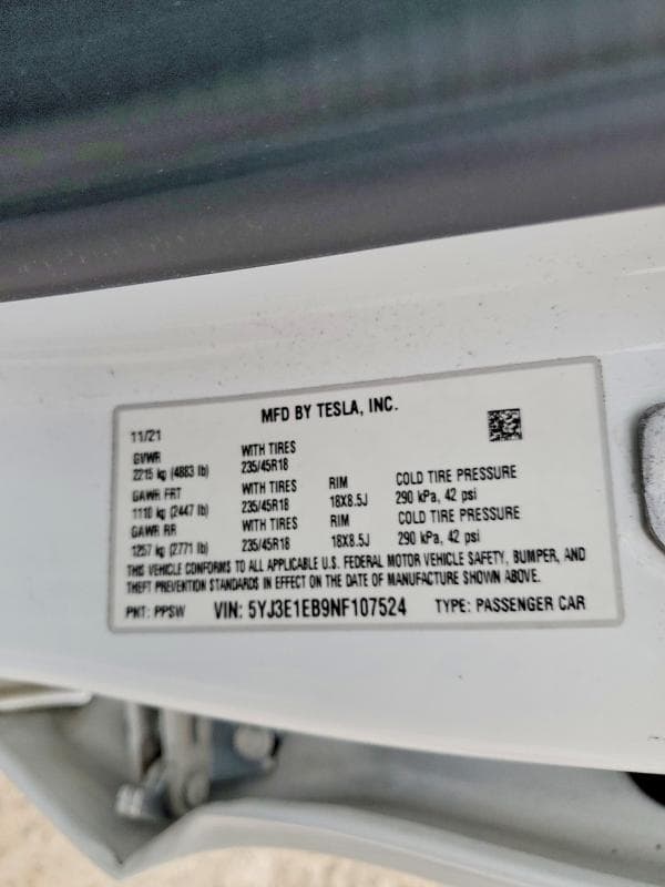 2022 TESLA MODEL 3 12