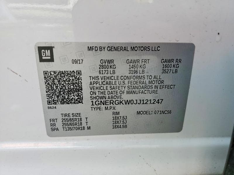 2018 CHEVROLET TRAVERSE LT 14