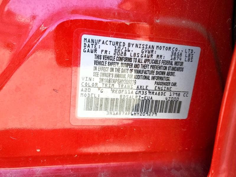 2017 NISSAN SENTRA SR 12