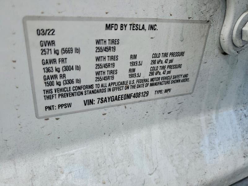 2022 TESLA MODEL Y 13