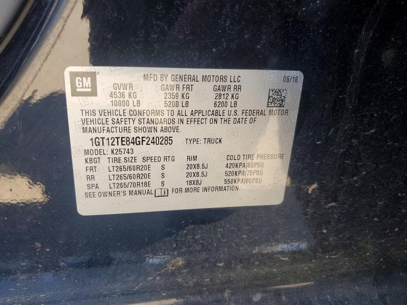 2016 GMC SIERRA K2500 SLT K2500 SLT 12