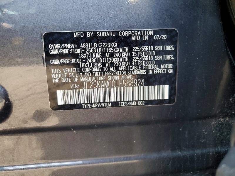 2020 SUBARU FORESTER SPORT 13