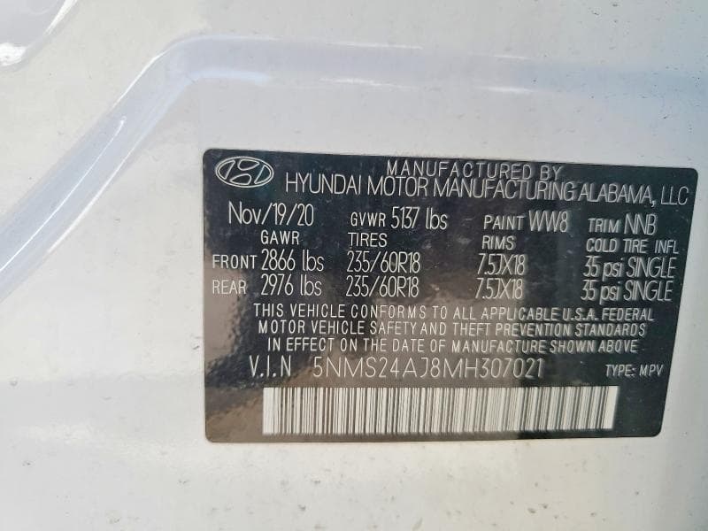 2021 HYUNDAI SANTA FE SEL 13