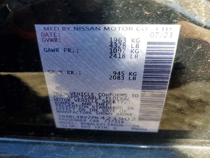 2023 NISSAN ALTIMA S 12