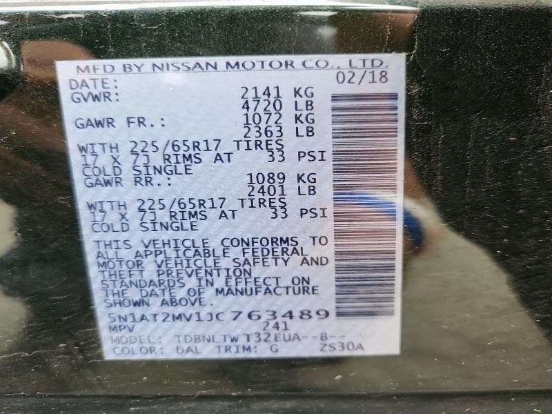2018 NISSAN ROGUE SV SV 12