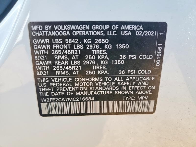 2021 VOLKSWAGEN ATLAS CROSS SPORT SEL PREMIUM R-LINE 13