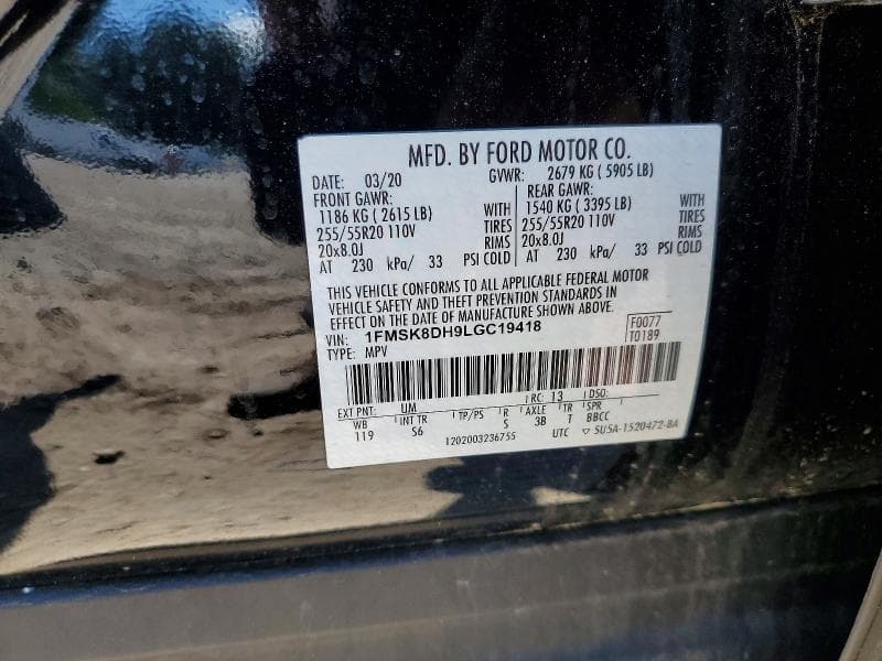 2020 FORD EXPLORER XLT XLT 14