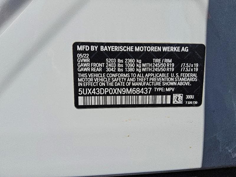 2022 BMW X3 SDRIVE30I 13