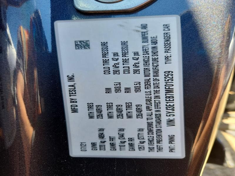 2021 TESLA MODEL 3 12