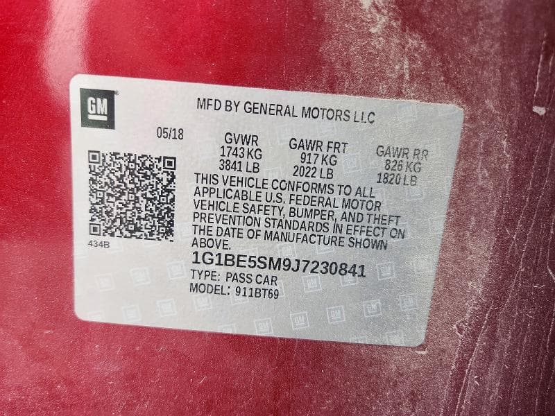 2018 CHEVROLET CRUZE 1LT 12