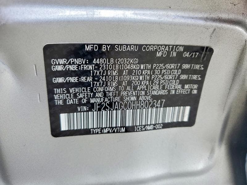 2017 SUBARU FORESTER 2.5I PREMIUM 12
