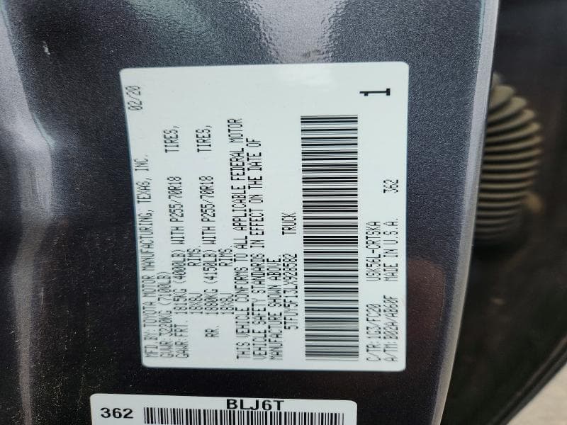 2020 TOYOTA TUNDRA SR5 SR5 12