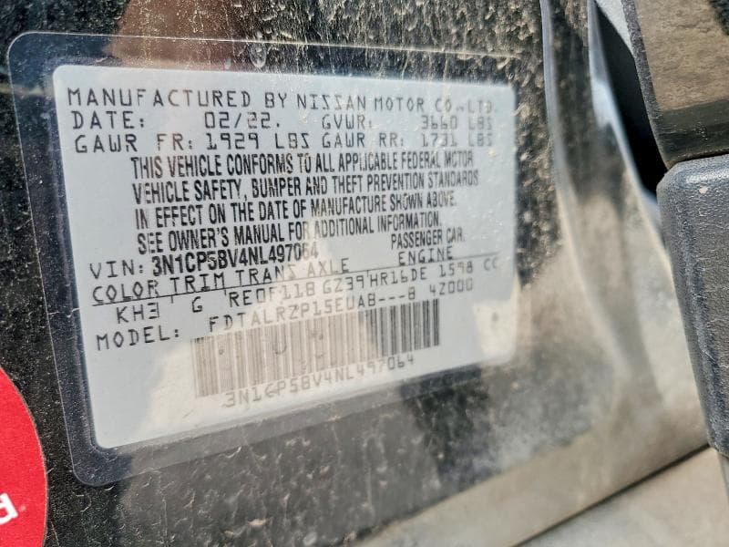 2022 NISSAN KICKS S 13