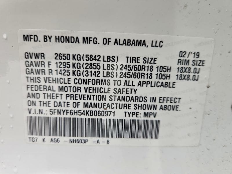 2019 HONDA PILOT EXL 13