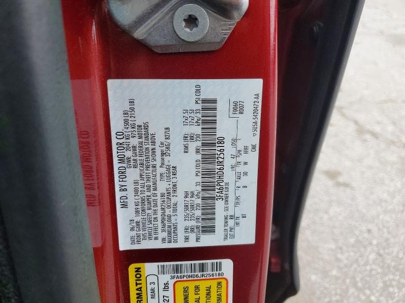 2018 FORD FUSION SE 12