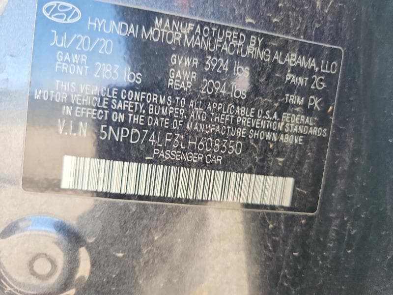 2020 HYUNDAI ELANTRA SE 12