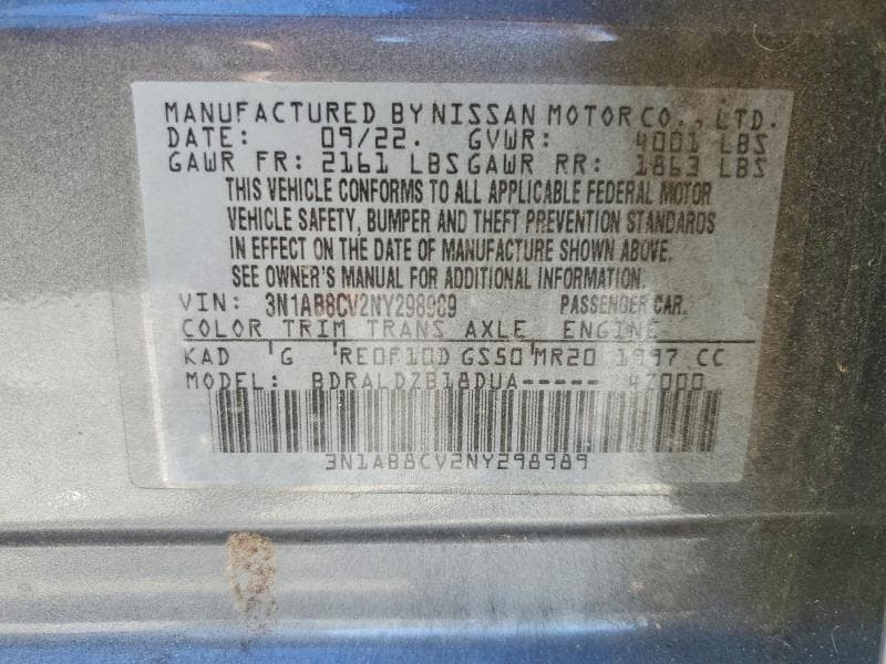 2022 NISSAN SENTRA SV SV 12