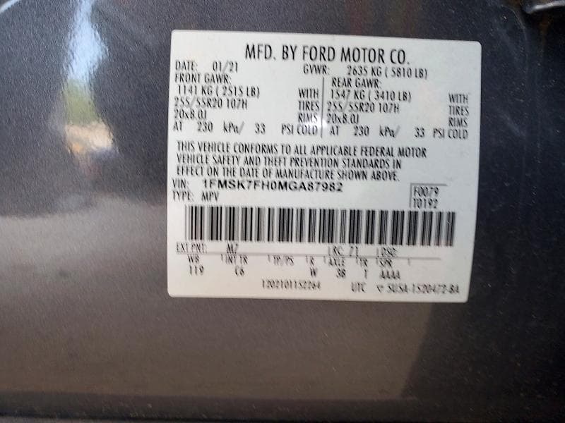 2021 FORD EXPLORER LIMITED 14