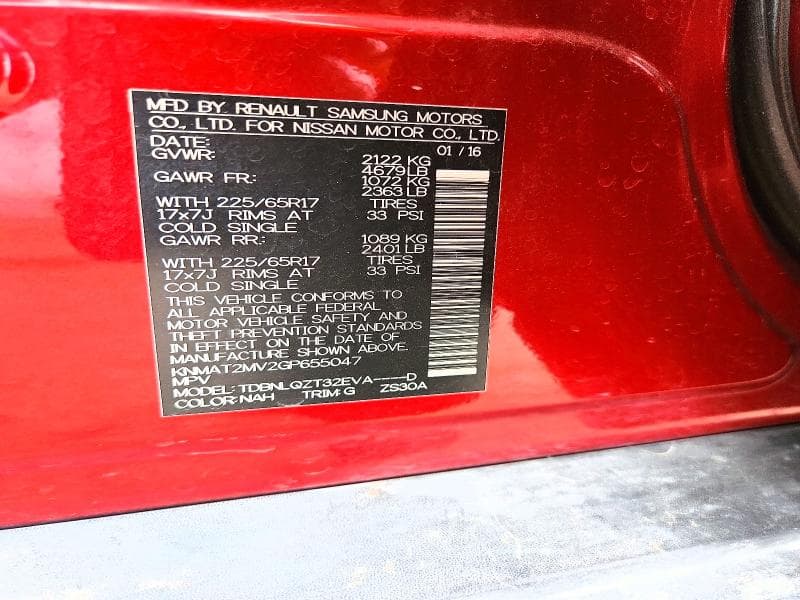 2016 NISSAN ROGUE SV 12