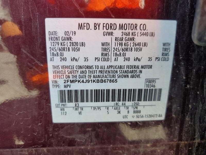 2019 FORD EDGE SEL 13