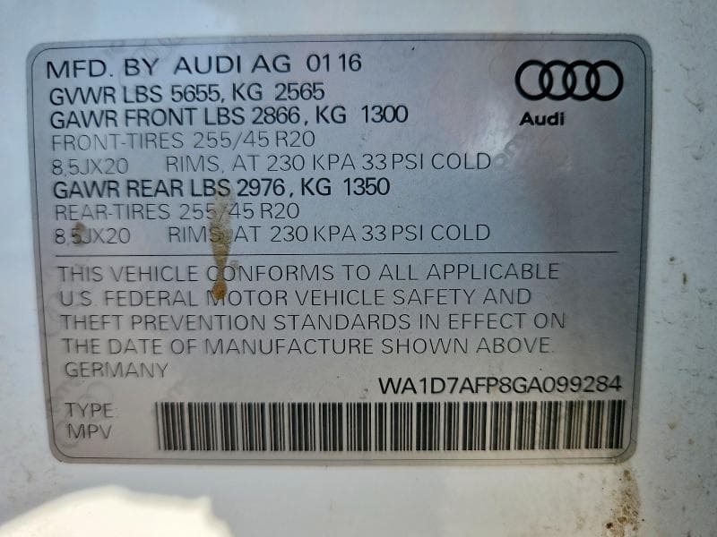 2016 AUDI Q5 PREMIUM PLUS S-LINE PREMIUM PLUS S-LINE 14