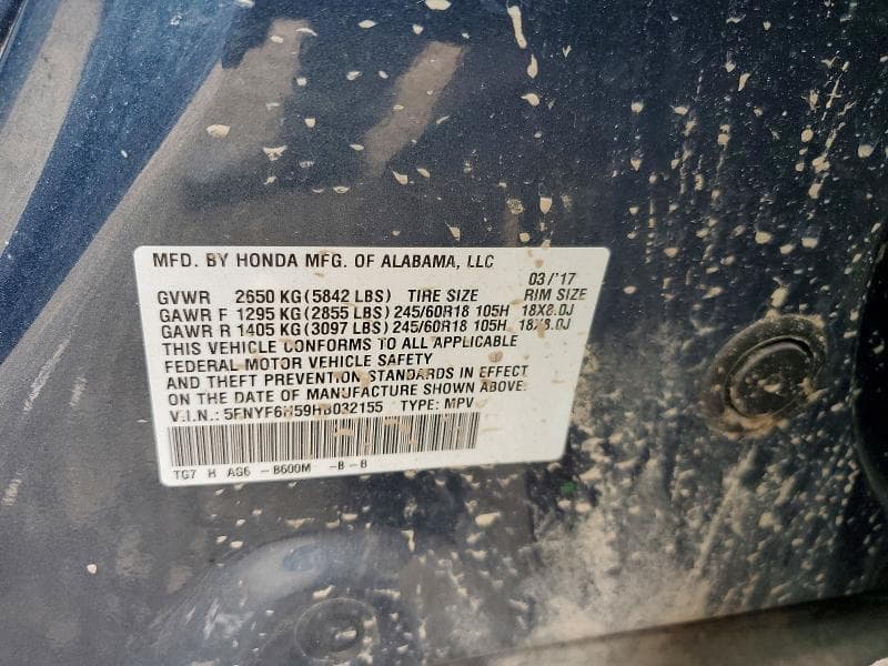 2017 HONDA PILOT EXL EXL 13