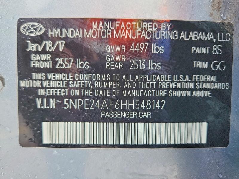 2017 HYUNDAI SONATA SE SE 12