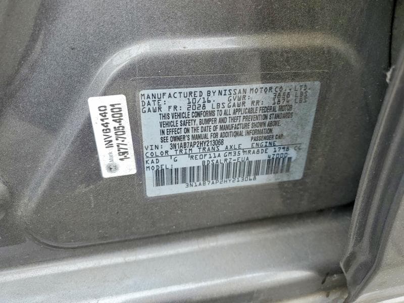 2017 NISSAN SENTRA SR 12