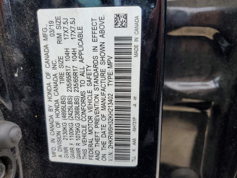 2019 HONDA CR-V LX LX 13