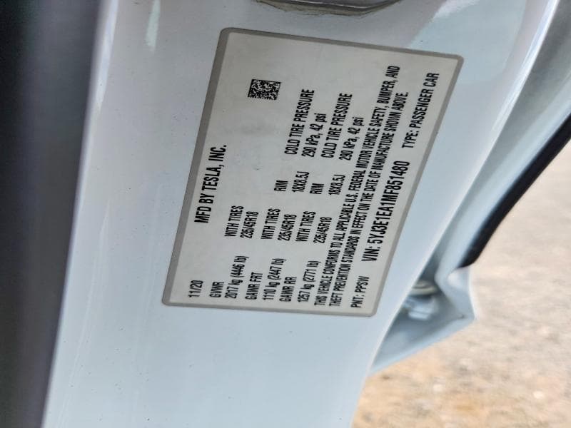 2021 TESLA MODEL 3 12