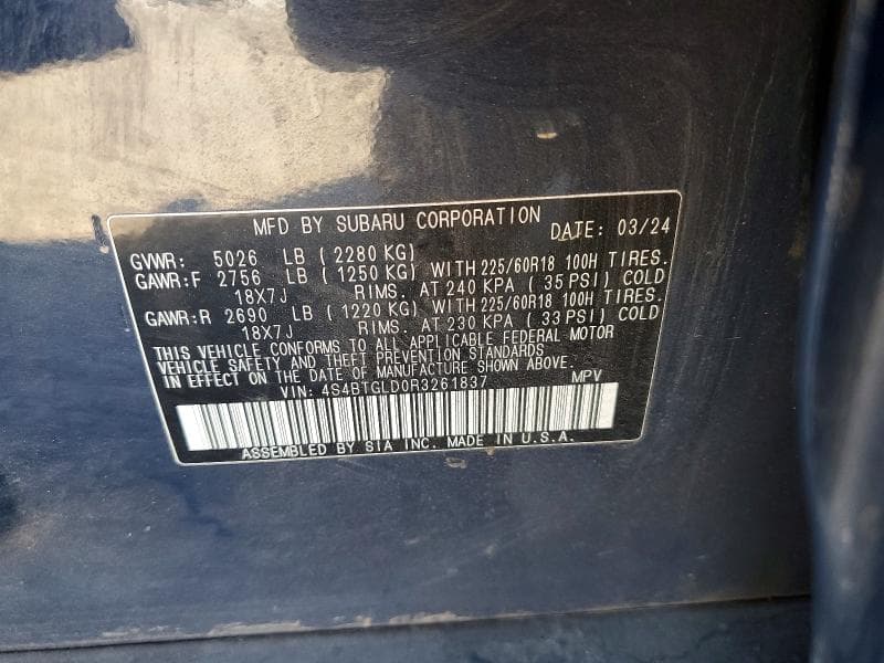 2024 SUBARU OUTBACK ONYX EDITION XT 12